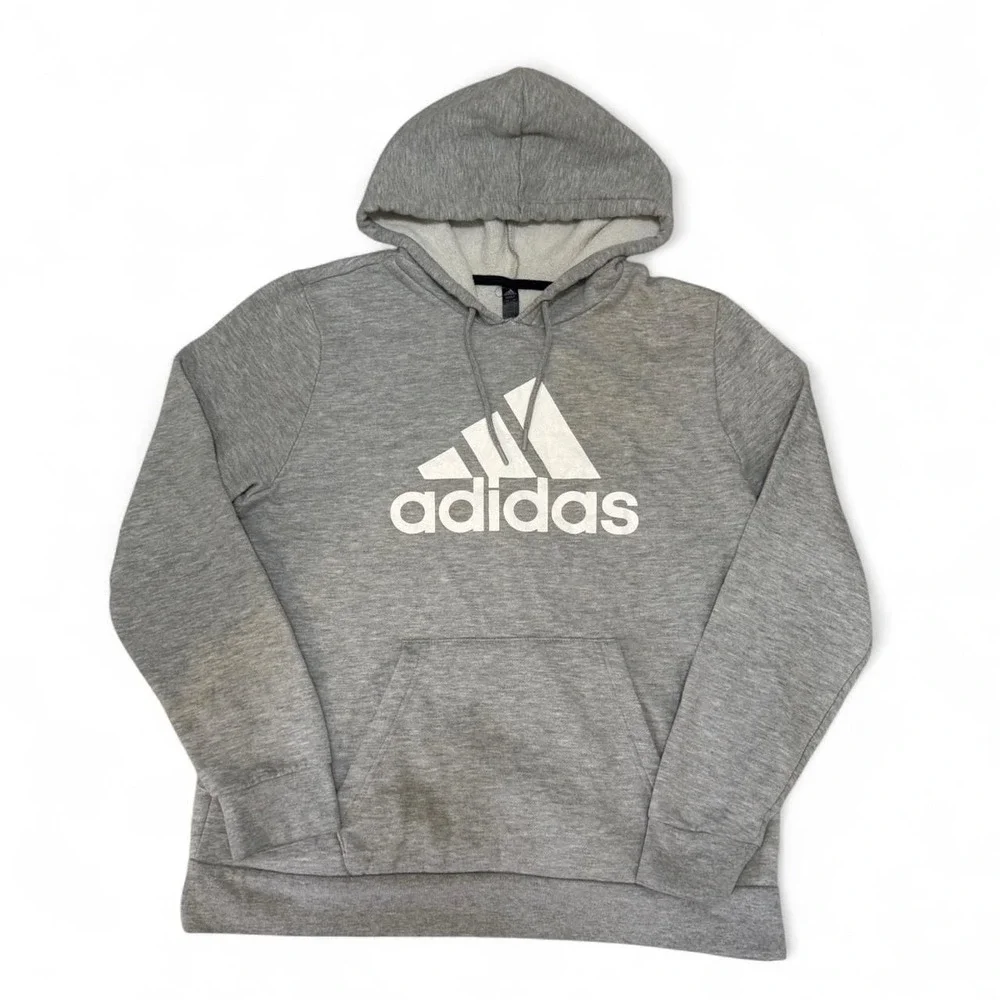 Adidas Golf Men's Heather Grey Logo Pullover Hoodie Size L‎